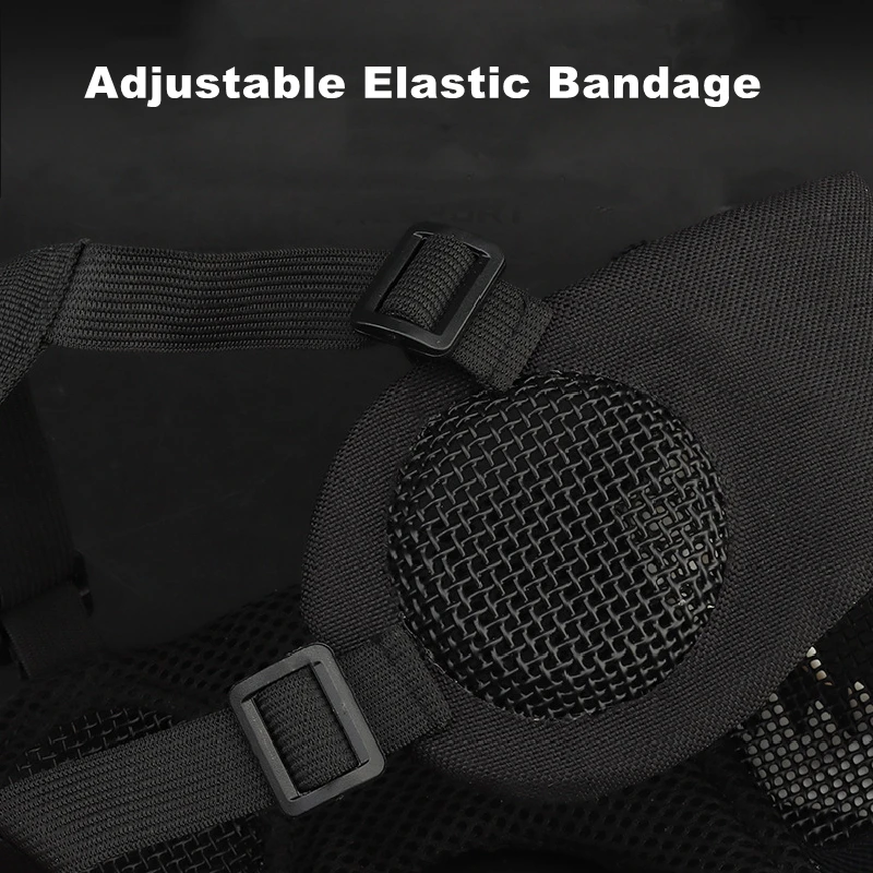 Máscara de malla Tusk con protección para los oídos, media máscara plegable para Airsoft caza tiro CS Cosplay - imagen 5