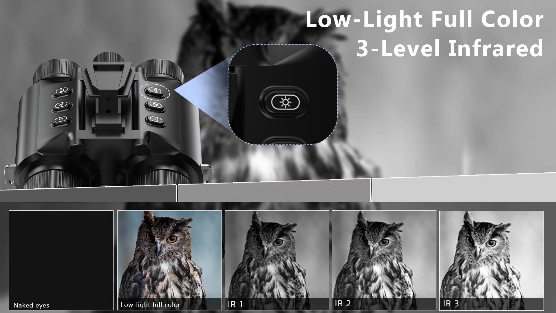 Gafas de visión nocturna Z9158 con luz táctica 4K, binoculares de visión nocturna infrarroja para adultos para caza, pesca nocturna, fuego de bosque - imagen 4