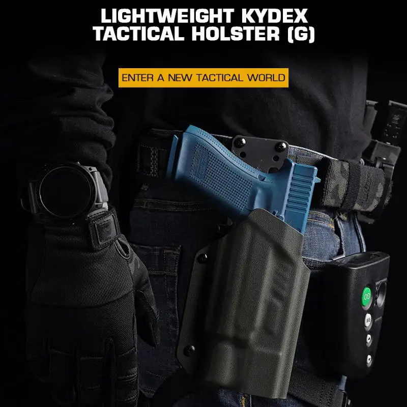 KYDEX-funda táctica para pistola Glock 17/19/19X/22/23/34/35/45, 9mm/.40, con X300U-A/X300U-B, funda para linterna, equipo de caza - imagen 2