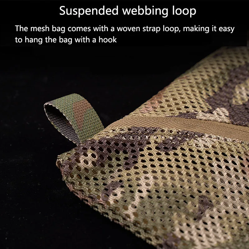 Bolsa de malla de almacenamiento (16*16 pulgadas), material de red de cuna, bolsa de almacenamiento de camuflaje para transporte al aire libre varios - imagen 4