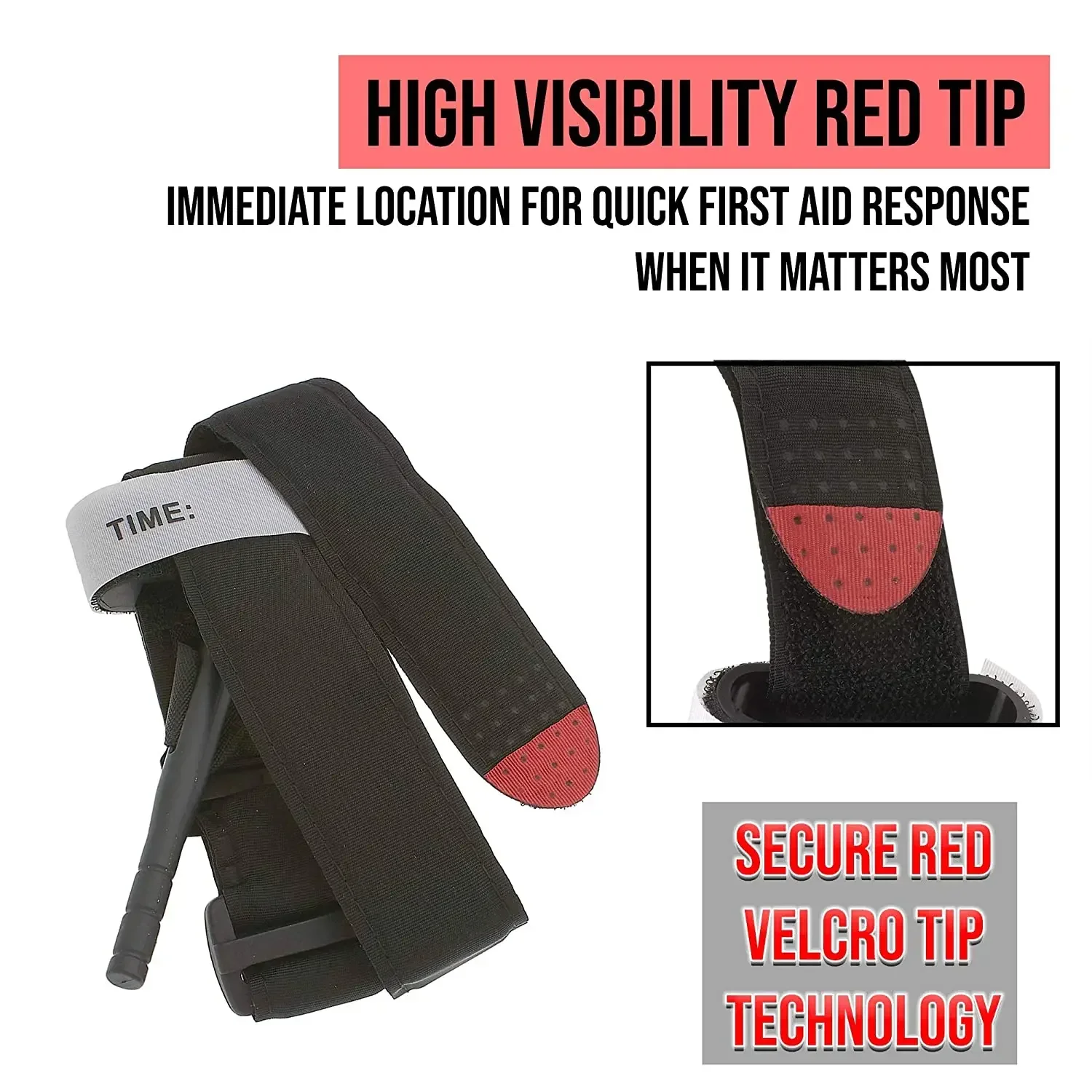 Correa de torniquete de 65/75/95cm, botiquín de primeros auxilios portátil, hebilla de liberación rápida y lenta, torniquete de emergencia con una sola mano, rescate de traumatismos - imagen 4