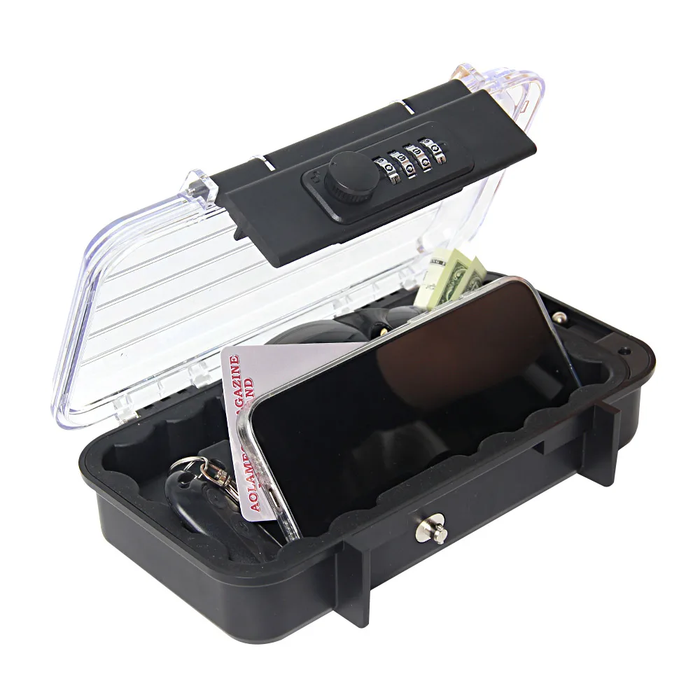 Caja de Seguridad portátil para teléfono móvil, caja de almacenamiento transparente con contraseña, resistente al agua, con mango de Cable extraíble - imagen 4