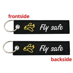 Fly Safe llavero bordado piloto militar coleccionable