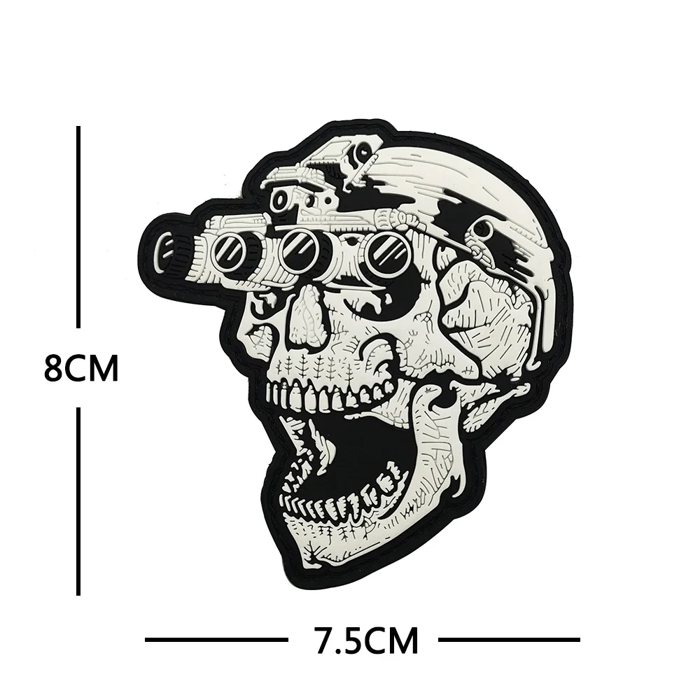 Parche táctico de calavera de visión nocturna 3D de PVC, emblema militar, dispositivo de casco de visión nocturna, insignia de moral, pegatinas de mochila, nuevo - imagen 4