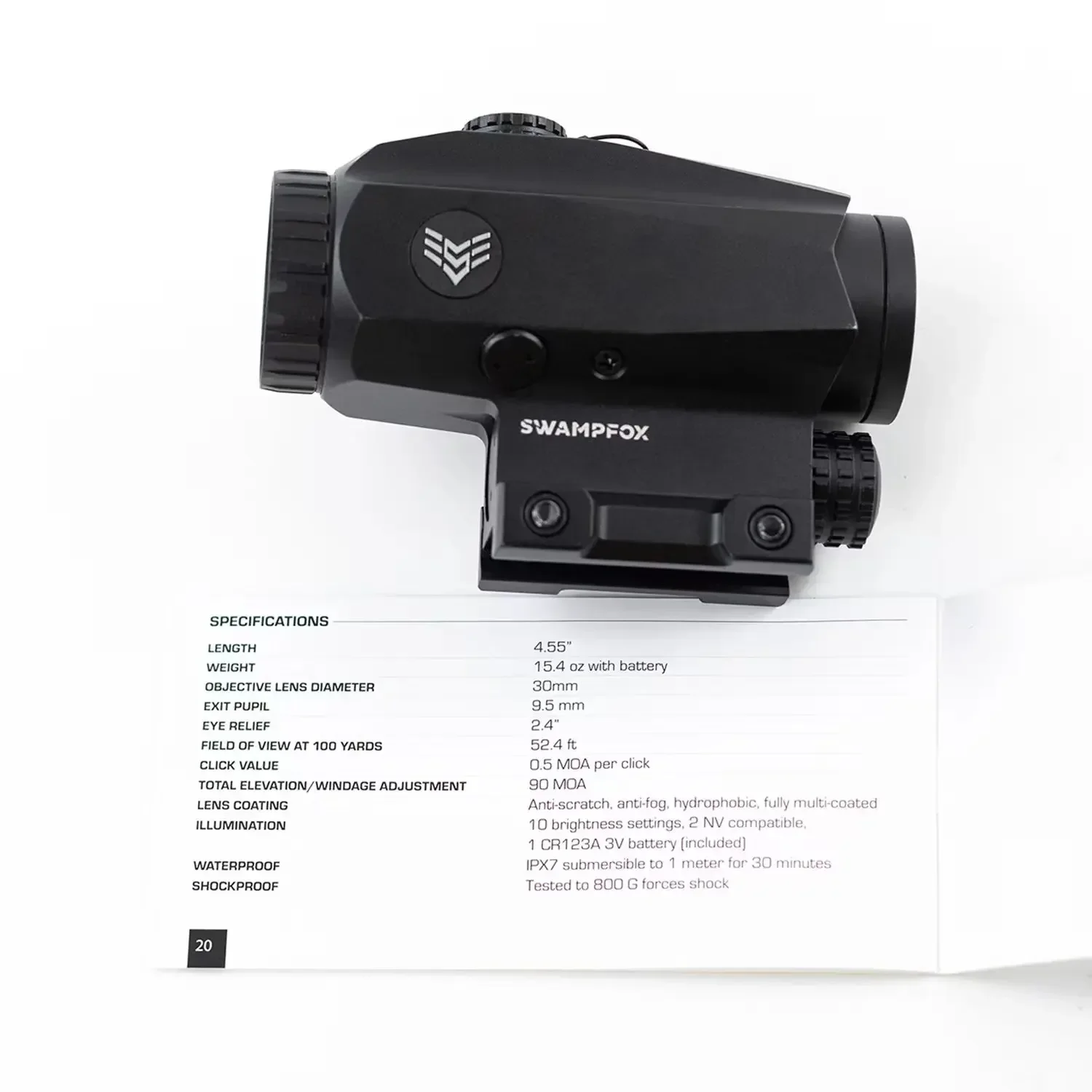 SWAMPFOX-mira prismática TRIHAWK 3X30, retícula roja/verde, BDC/MOA - imagen 2