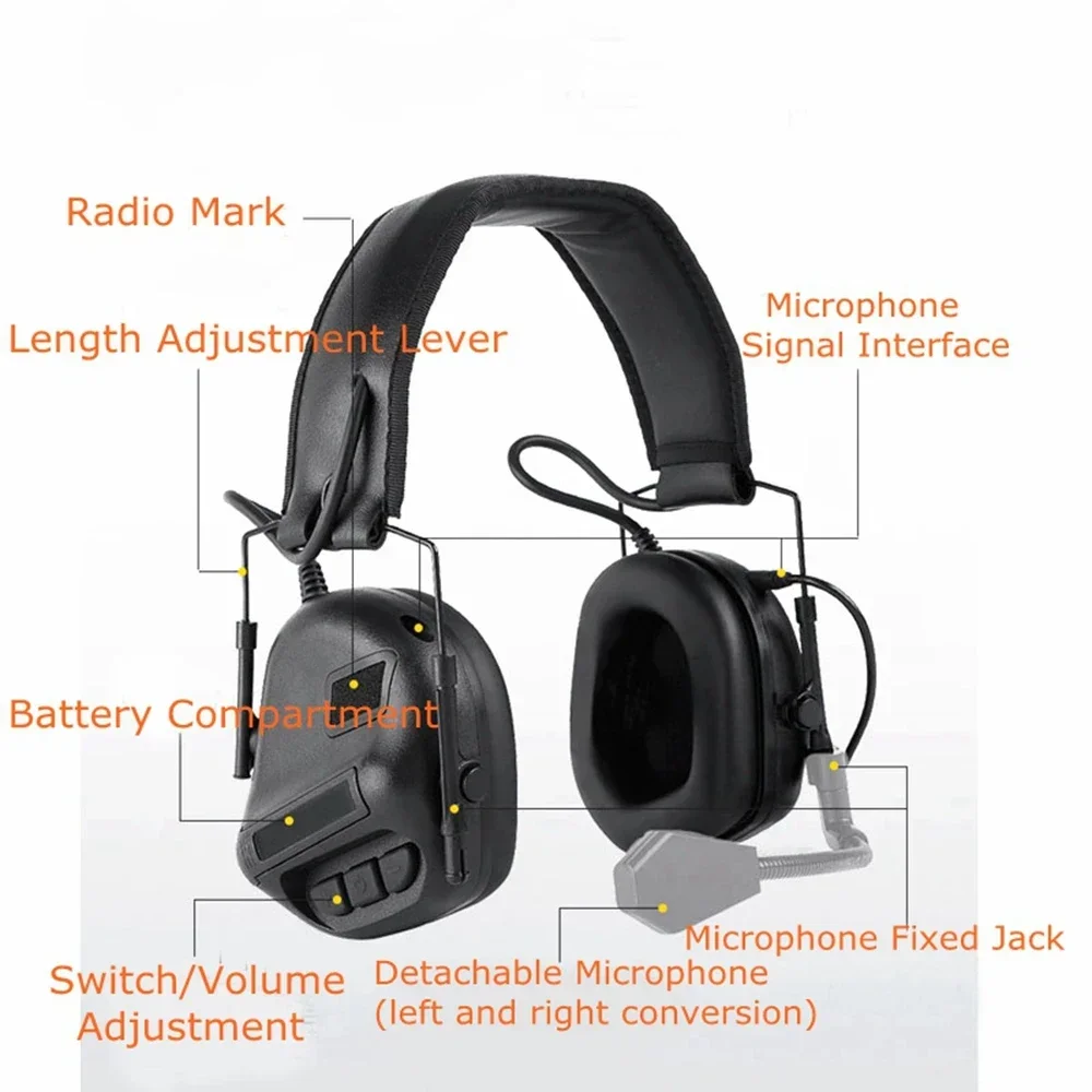 Auriculares tácticos para tiro, orejeras con reducción de ruido para sombreros IPSC, orejeras de protección auditiva para tiro - imagen 5