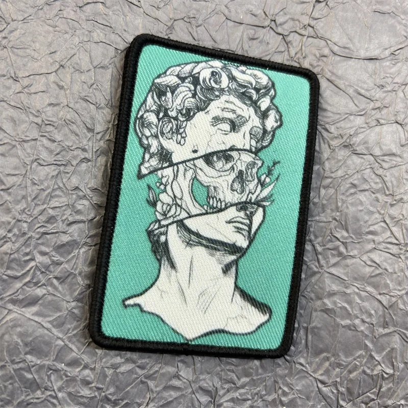 Parche impreso de Estatua de David en equipo de ropa, insignia de moral DIY, parches tácticos militares con gancho y bucle, pegatina para mochila - imagen 5