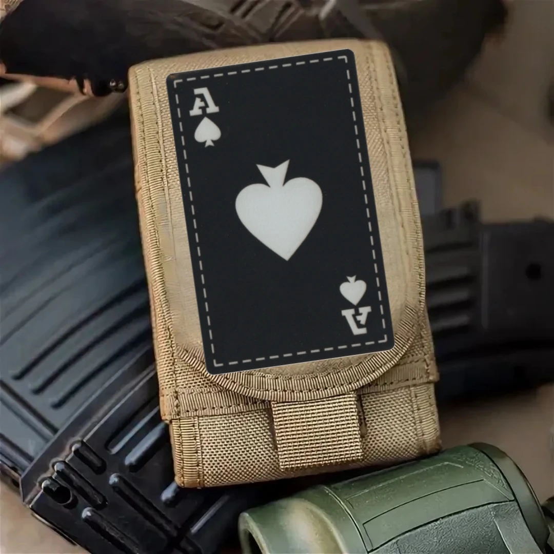 Parche de luz nocturna Spade Ace, insignia de moral táctica Airsoft, parches de gancho y bucle de PVC para ropa, pegatina para mochila militar