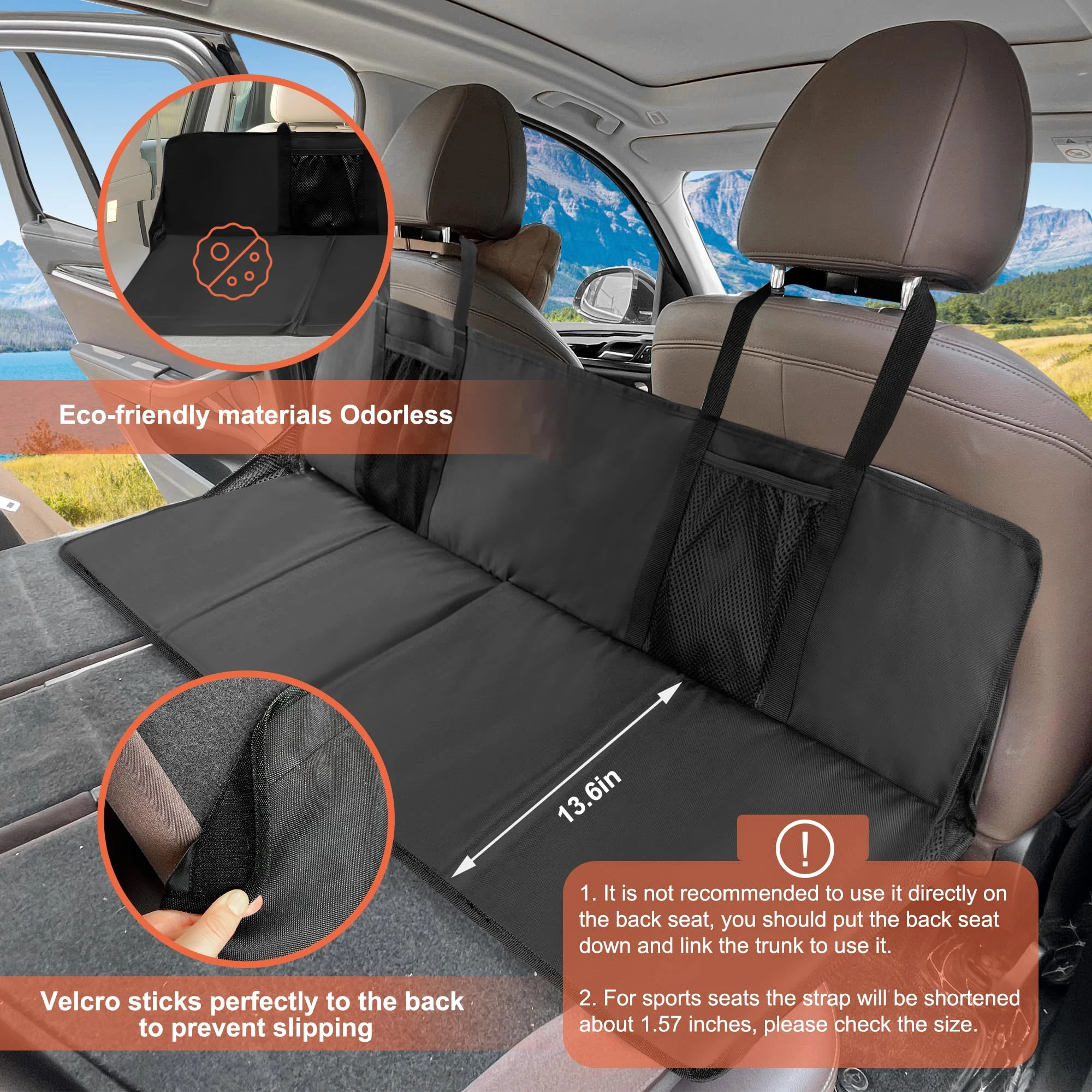 Placa de extensión de colchón para asiento trasero de coche, extensores de colchones de aire portátiles para dormir, aumenta el espacio de la cama del maletero de viaje para SUV - imagen 2