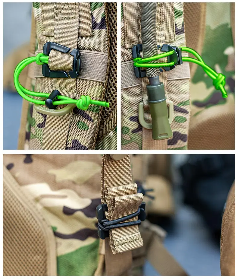 Clip de correas extendido UTX Molle para escalada al aire libre, Camping, bolsa multifuncional, Clip para el pecho con cuerda fija, hebilla colgante externa - imagen 5