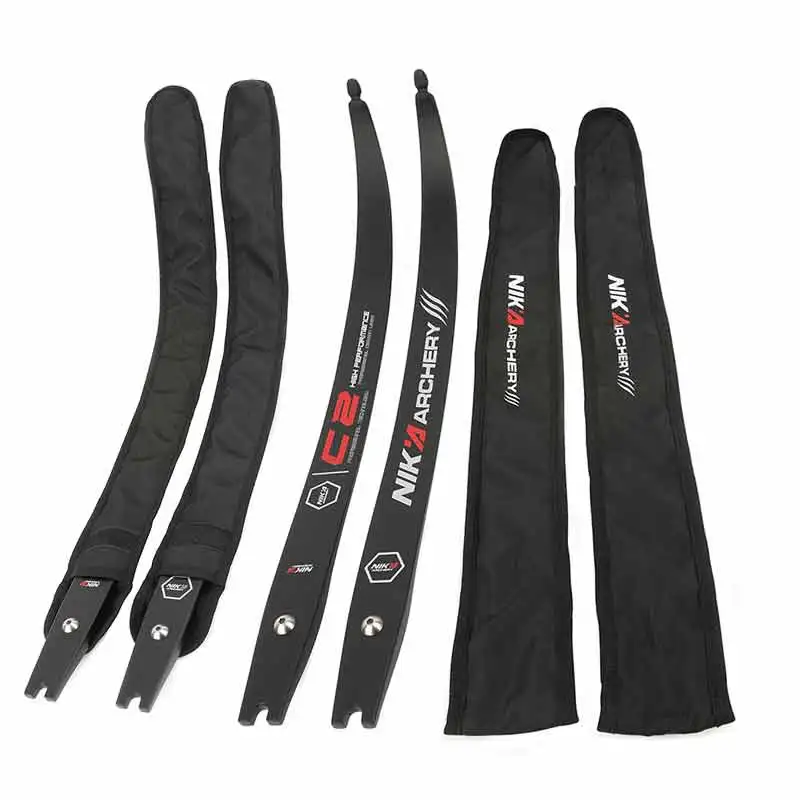 NIKA-extremidades de arco recurvo C2, fibra de carbono, 12-50 libras, interfaz ILF, extremidades de arco competitivo para tiro con arco, accesorios de arco de caza - imagen 3