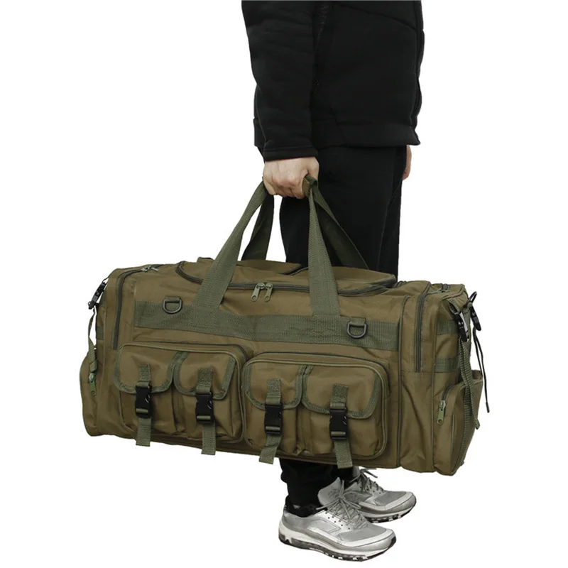 Bolso táctico de gran capacidad para hombre, bolsa de viaje de 60L, para acampar, Camo CS, para deportes al aire libre, simulación de entrenamiento, bolsos de hombro - imagen 4