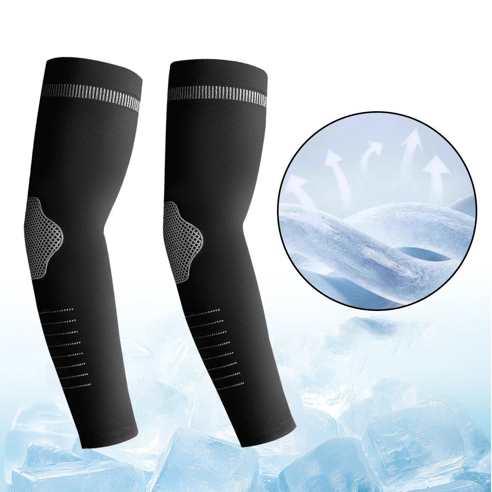1 par de mangas de sol UV de verano, Protector de brazo de manga larga, funda deportiva de mangas de seda helada para pesca al aire libre/conducción/funda para brazo de ciclismo