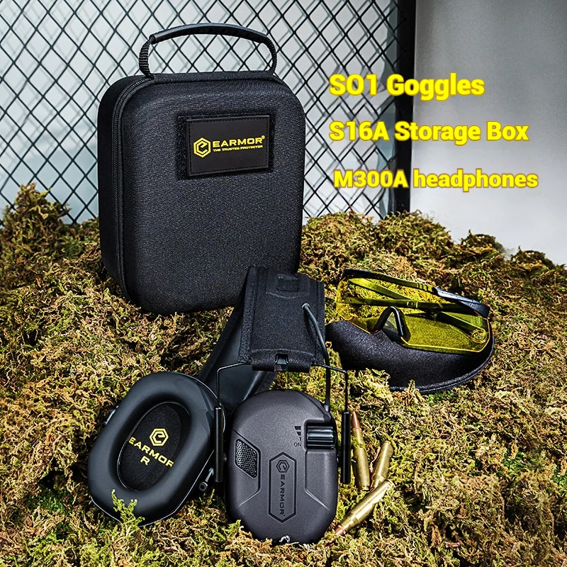Orejeras electrónicas tácticas EARMOR M300A/M300T, auriculares auditivos protectores con reducción de ruido para caza al aire libre