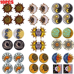 Parche bordado sol y luna termo adhesivo para ropa táctica