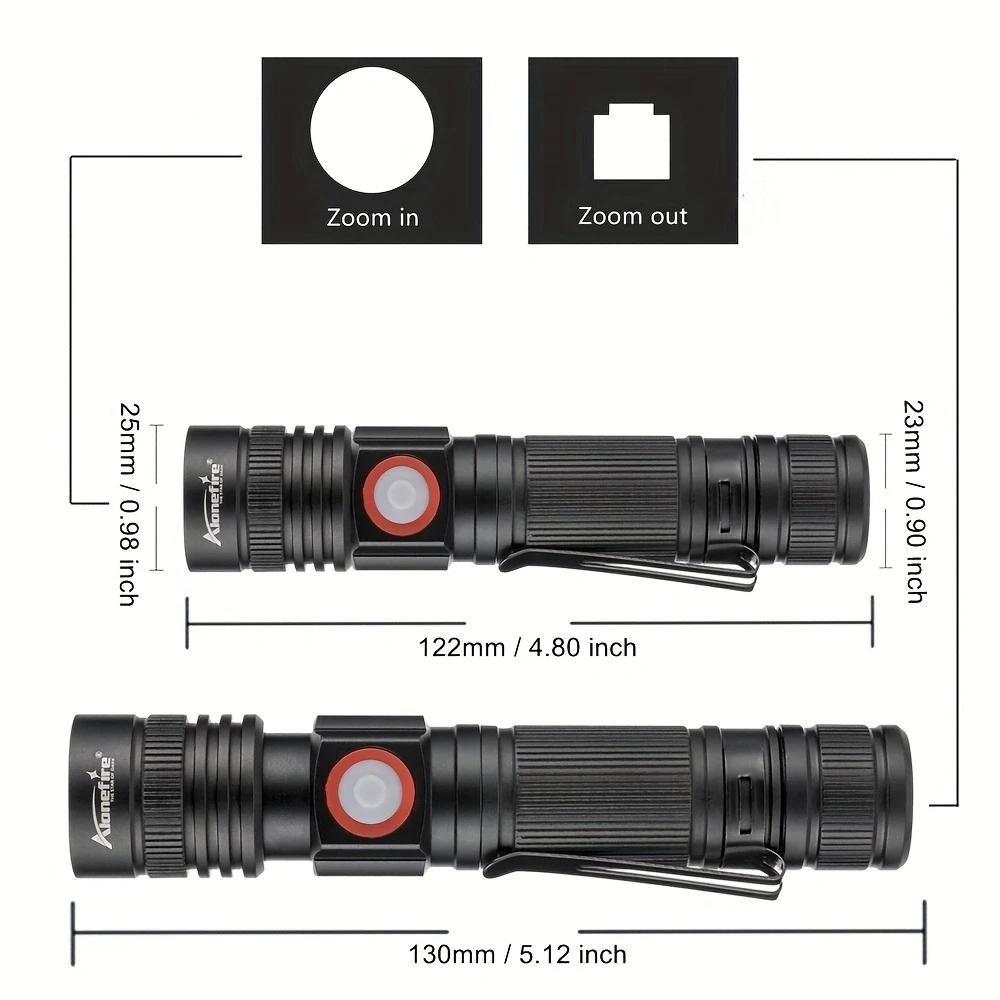 Linterna LED T6 de alta potencia para exteriores, Linterna de mano con Zoom de 10W, carga Usb, batería 18650, para senderismo, Camping, caza y pesca - imagen 5