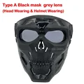 black mask grey lens