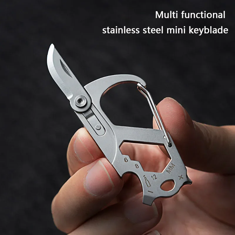 Llavero táctico multiusos con cuchillo plegable de acero inoxidable - imagen 5
