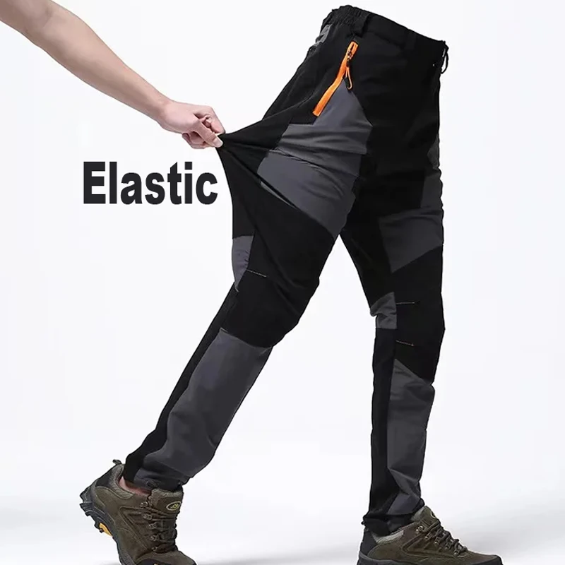 Pantalones elásticos de secado rápido para hombre, finos, para senderismo, pesca, Camping, escalada, L-5XL al aire libre, temporada novedosa, verano, secado rápido
