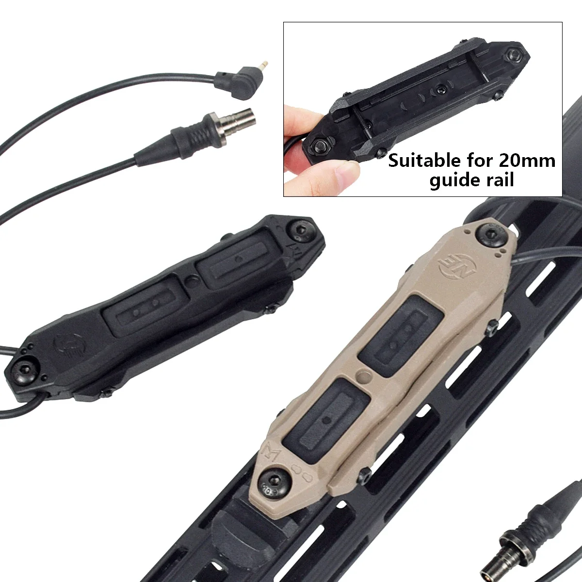 Botón de presión táctico 2,5/3,5 SF, interruptor de Triple función remota de doble función compatible con Surefire M300 M600 PEQ-15 DBAL-A2 - imagen 5