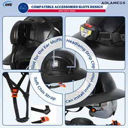 Casco de seguridad ala completa CE con orejeras, transpirable