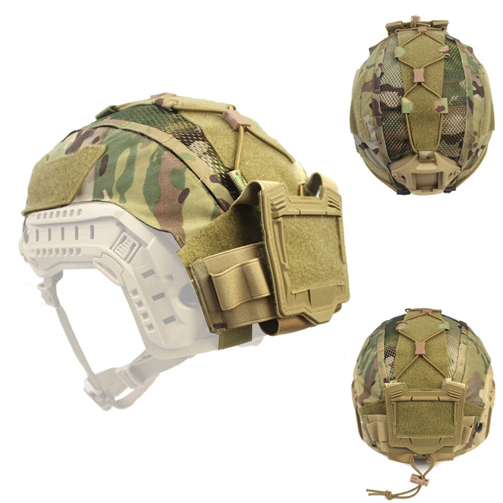 Cubierta táctica para casco marítimo con bolsa de batería NVG, caza al aire libre, combate, Airsoft, casco rápido, equipo de contrapeso