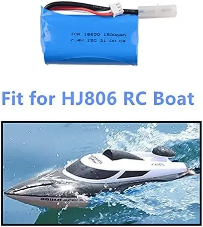 Batería de iones de litio de 7,4 V, 1500mAh, 15C, con enchufe Tamiya, para piezas de barco HJ806, HJ810 R/C, Henglong 3818, 3819, 3838, 3839, piezas de tanque R/C - imagen 4