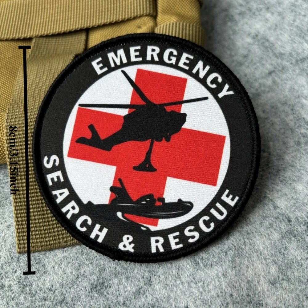 Parches impresos de helicóptero y Dron FPV, parche de gancho y bucle de búsqueda y rescate, brazalete del ejército, insignia de moral militar, mochila, pegatinas para ropa - imagen 4