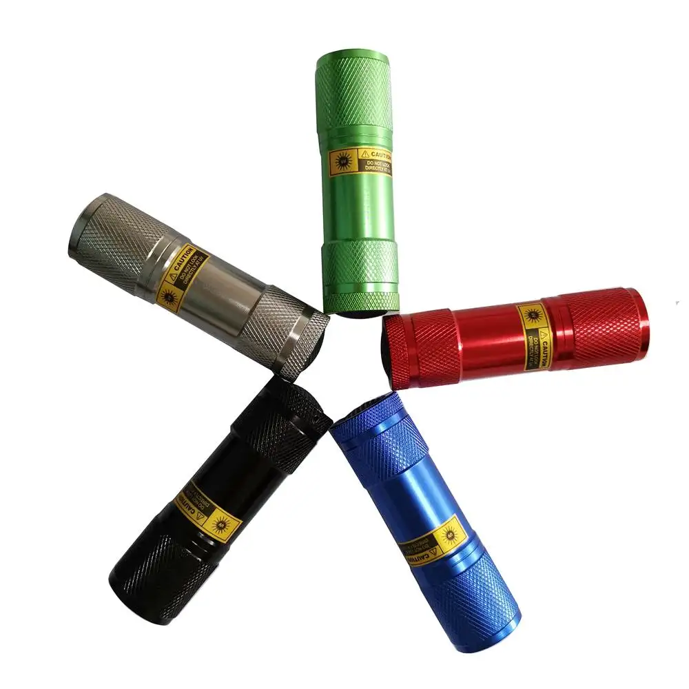 Linterna de luz UV de 9 LED, 395-400nm, Mini antorcha, minerales de dinero, identificación de fuga, marcador de tinta Invisible, manchas de mascotas, comprobador de tiña para gatos, uso AAA - imagen 5