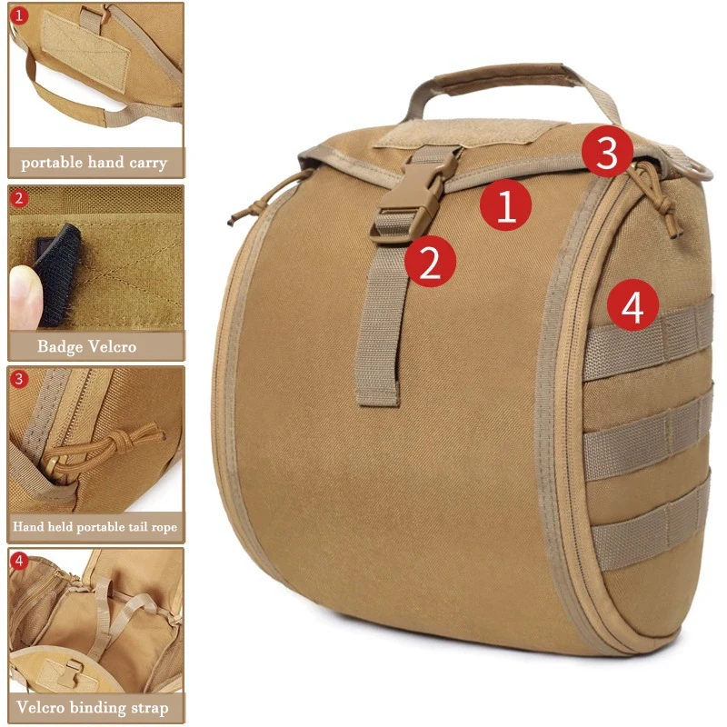 Bolsa táctica militar para casco, mochila deportiva Molle multifuncional, bolsa de almacenamiento para casco de combate y caza al aire libre - imagen 3