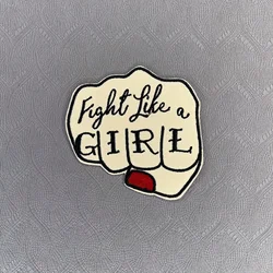 Parche bordado Fight Like A Girl - puño Punk para ropa y mochilas