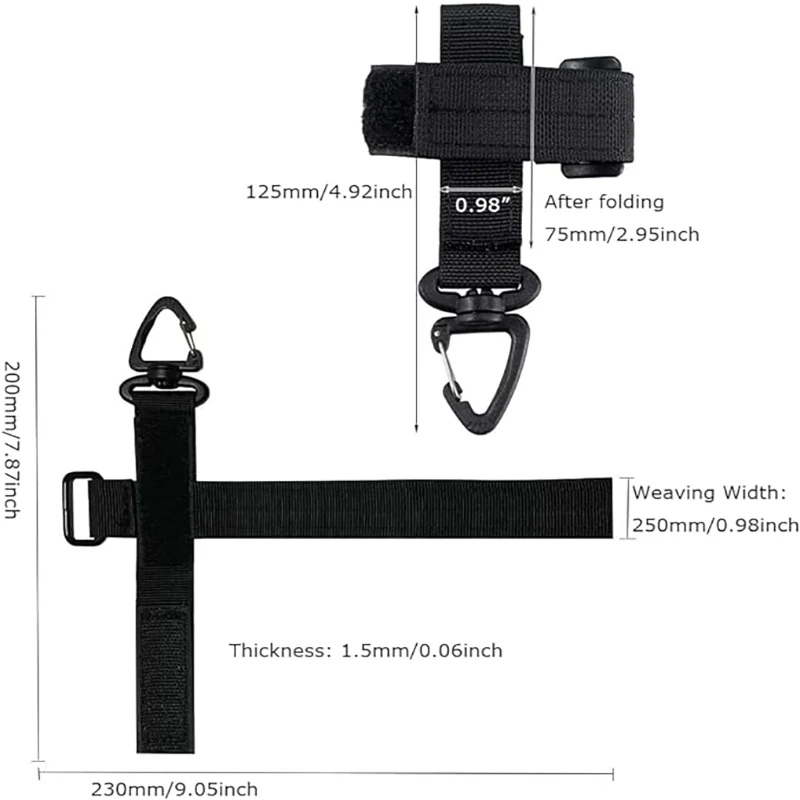 Soporte para guantes Molle, organizador de cuerda con Clip para equipo al aire libre, llavero, gancho de utilidad para acampar, hebilla de escalada, cinturón de caza, 1 ud. - imagen 3