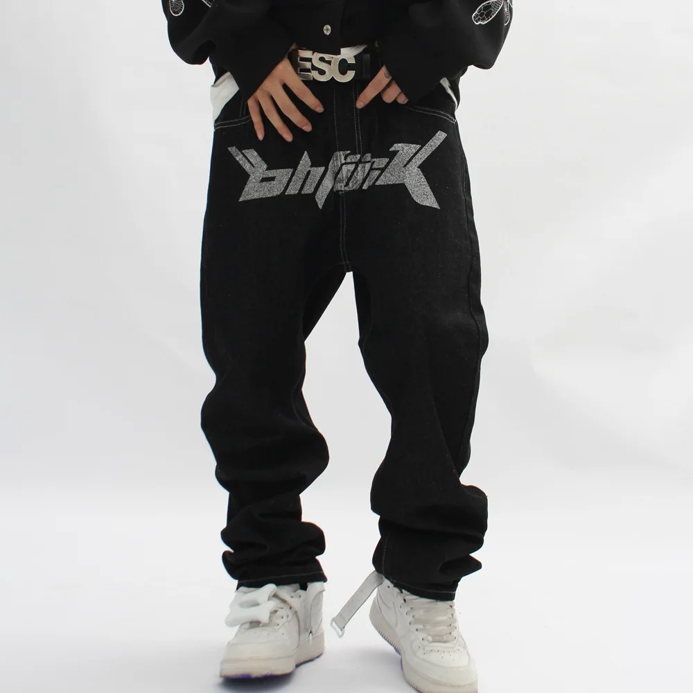 Pantalones vaqueros holgados estampados para hombre, Jeans rectos Harajuku, Hip Hop, ropa de calle Punk - imagen 3