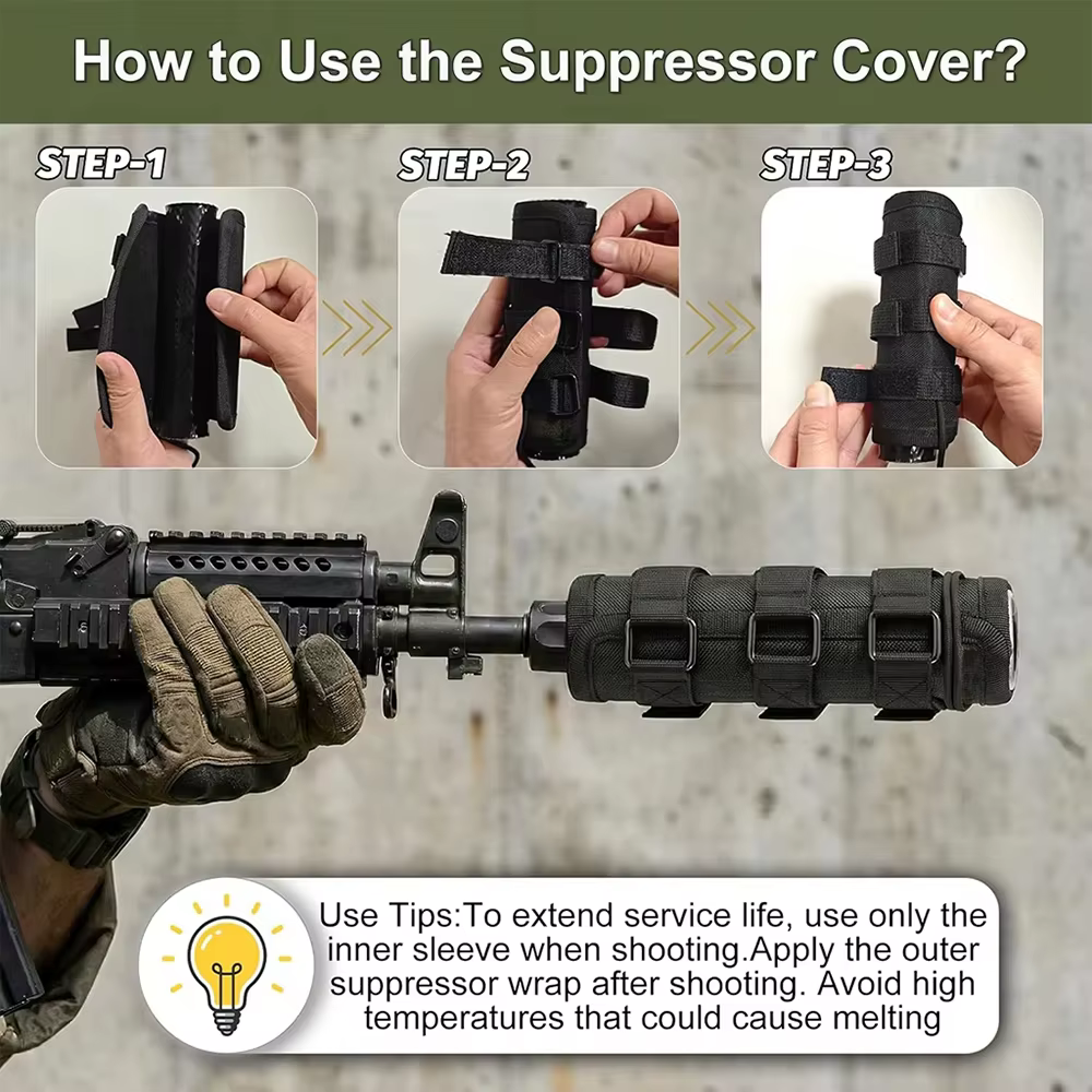Funda resistente al calor ajustable para silenciador de caza y tiro - imagen 5
