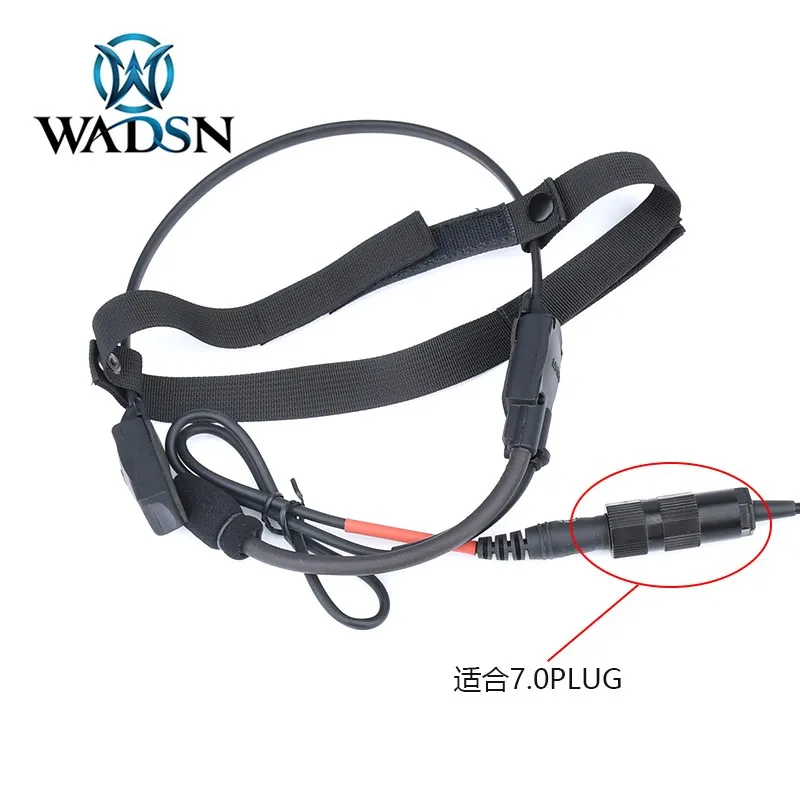 WADSN MH180-V auriculares tácticos de conducción ósea, auriculares de comunicación militar, Airsoft, enchufe 7,0, Kenwood PTT, Radio walkie talkie - imagen 5