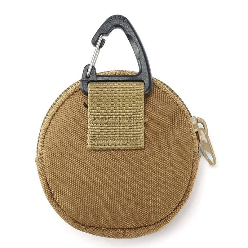 Monedero táctico portátil para llaves, bolsillo para monedas, Clip para cintura de caza, accesorios para exteriores, EDC, redondo - imagen 2