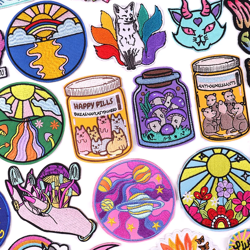 Nuevo parche bordado de dibujos animados, parche de planeta, parches para planchar para ropa, parches termoadhesivos para ropa, pegatinas de planchado de animales - imagen 3