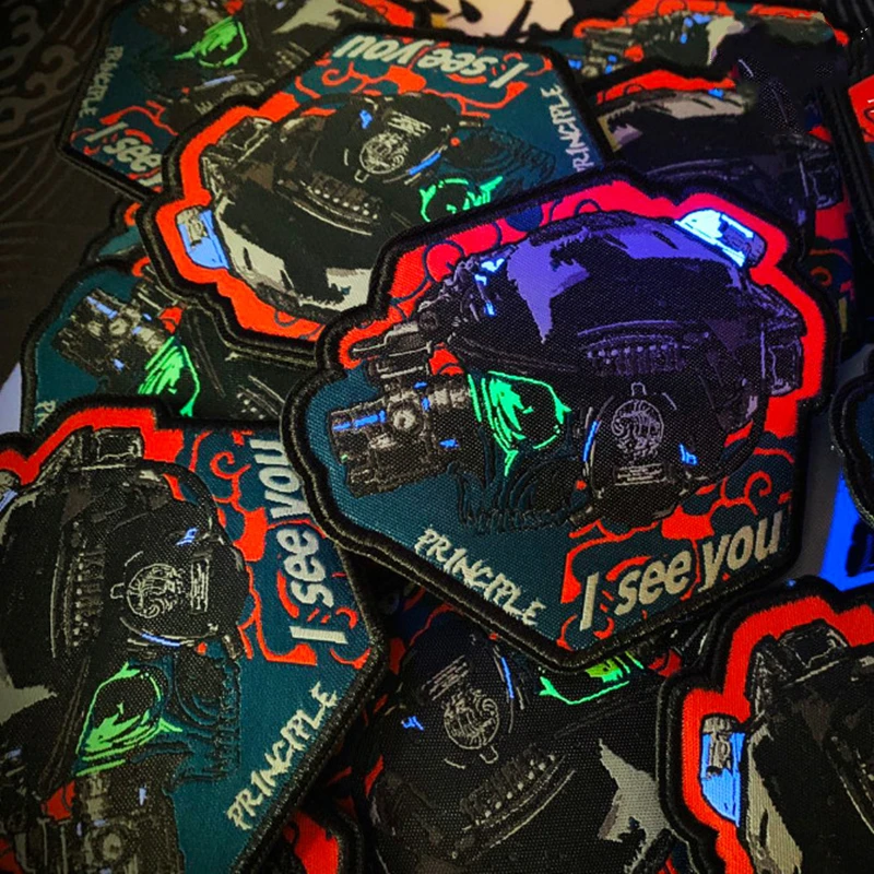 Parches bordados para mochila, brazalete de bricolaje, casco táctico de visión nocturna, te veo para salir - imagen 2