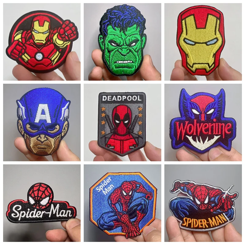 Parches para planchar de héroes de Marvel, parche bordado DIY para ropa, bolsos y sombreros, insignia decorativa para ropa