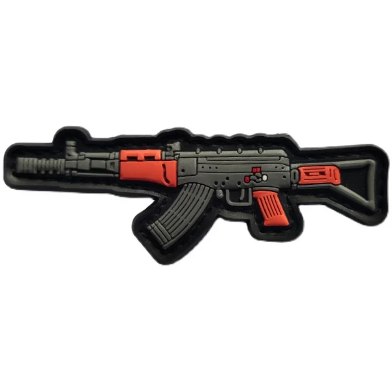 Parche de proceso de plástico de goteo de PVC con insignia de goma con sello de arma de edición Q - imagen 5