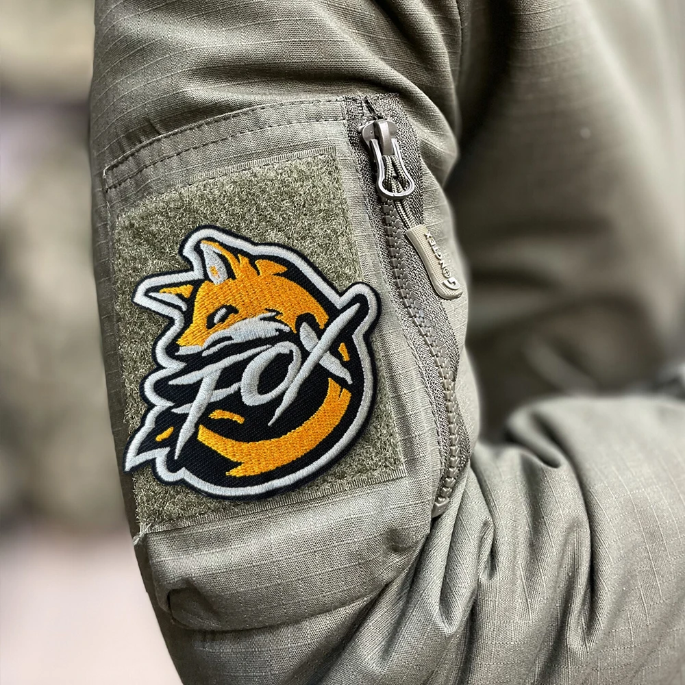 Parches Fox Meme, parche bordado con gancho y bucle, brazalete moral, insignia de moral del ejército militar, pegatinas tácticas para mochila