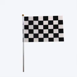 Bandera ondeante de carreras a cuadros blanca y negra – Manual para eventos