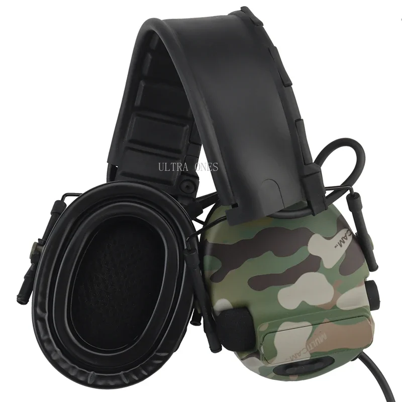 Auriculares tácticos Airsoft Wargame, auriculares con reducción de ruido para caza al aire libre, deportes de combate, plegables - imagen 3