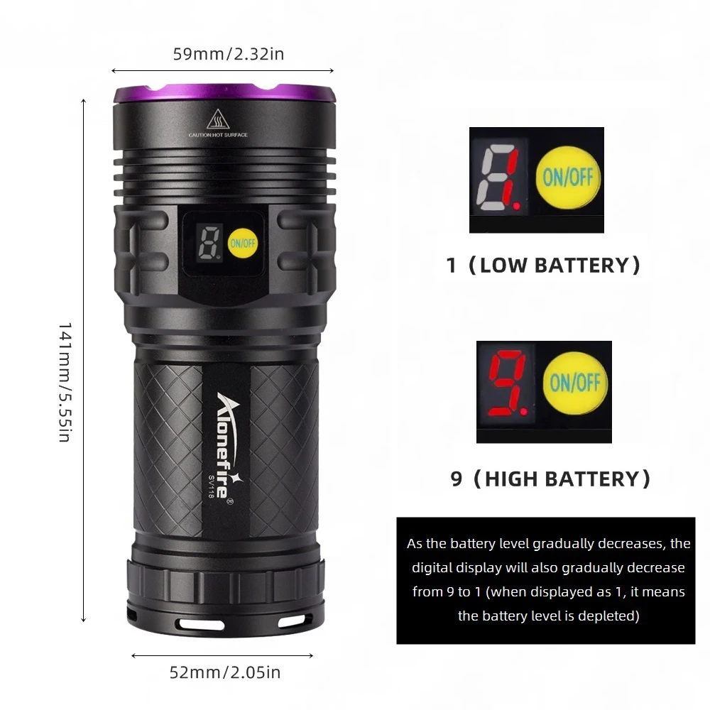 Linterna UV táctica recargable de alta potencia para detección - imagen 2