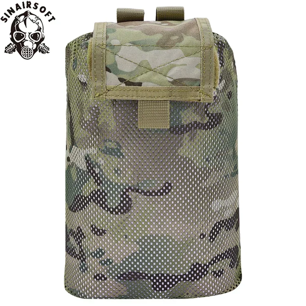 Bolsa de basura táctica Molle para exteriores, bolsa de cintura plegable con cordón enrollable para revista, bolsillo EDC de caza deportiva plegable de malla - imagen 4