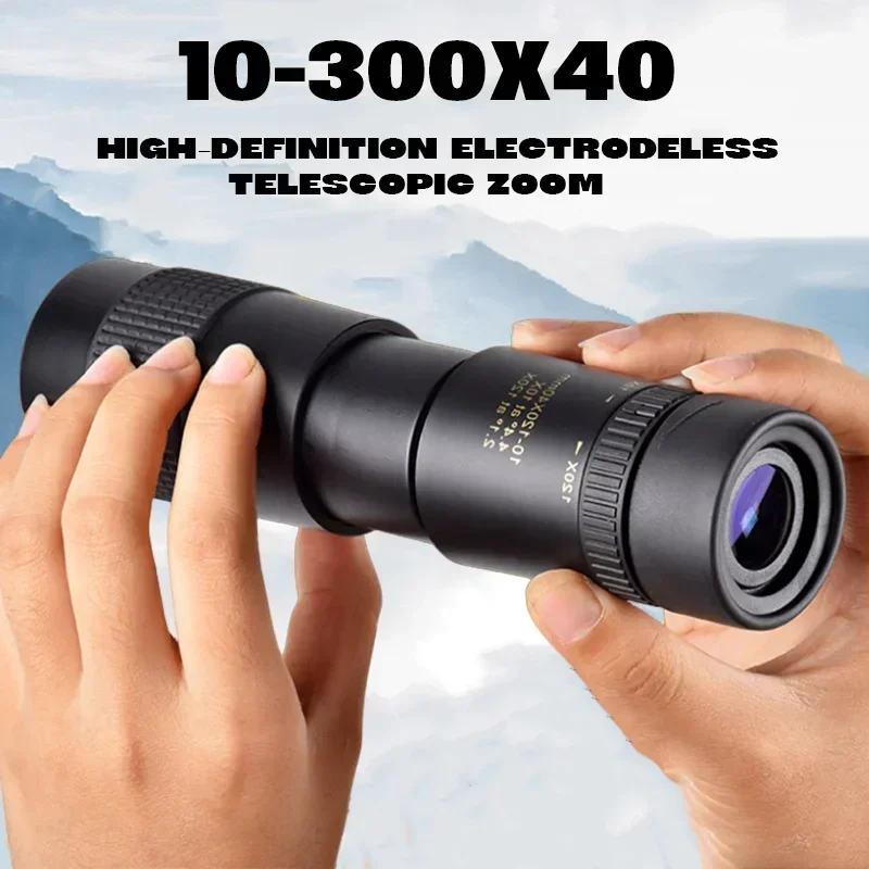 Binoculares potentes con Zoom 10-300X, telescopio Monocular profesional de largo alcance, BAK4-Prisms HD de alta calidad, portátiles para acampar - imagen 3