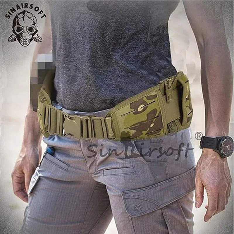 SINAIRSOFT-cinturón táctico acolchado, cinturilla Molle para tiro, caza, Airsoft, combate, 500D, nailon, Modular, Multicam - imagen 4