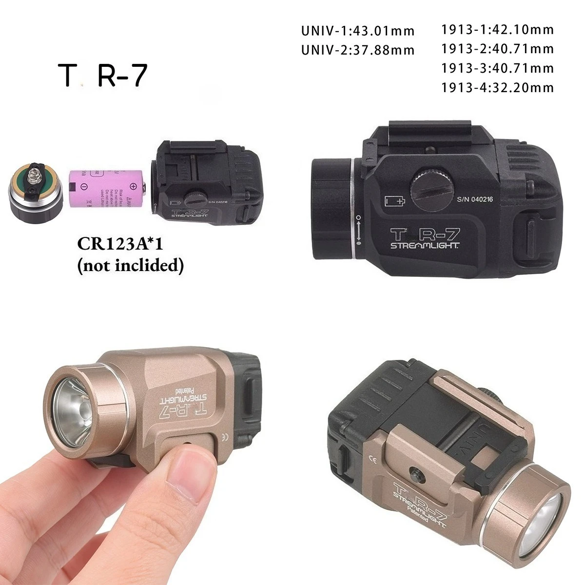 Linterna táctica TR-7X TR-7 LED blanca estroboscópica Picatinny - imagen 2