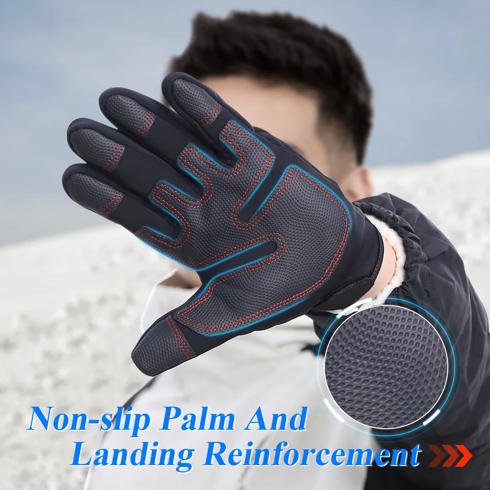 Guantes Térmicos de invierno con pantalla táctil, deportes de invierno, senderismo al aire libre, Camping, caza, trabajo en ciclismo, equipo de protección antideslizante a prueba de viento - imagen 3