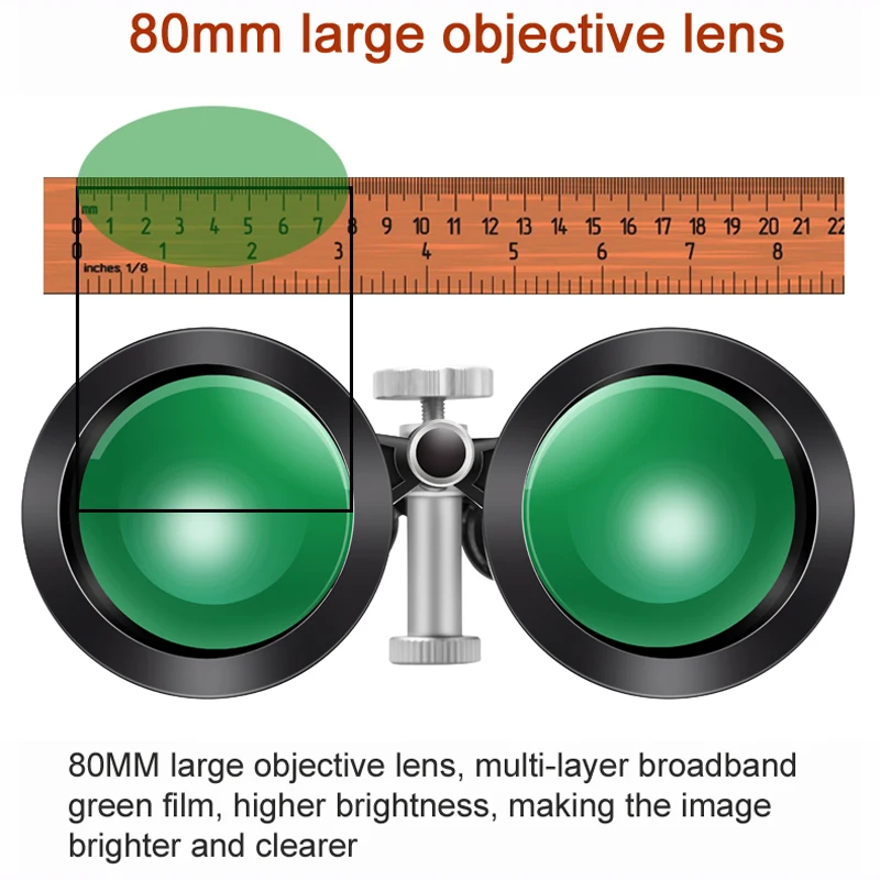 Binoculares BORWOLF 2023, telescopio militar HD 25-75X80 para observación de aves, senderismo, caza, deporte, observación de la luna - imagen 4